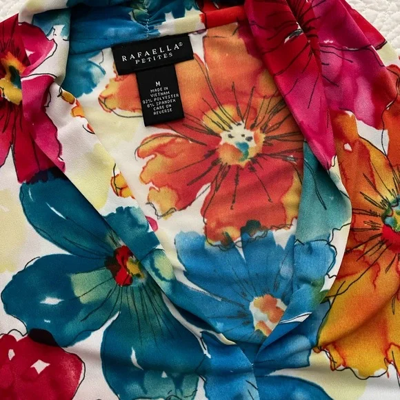 Rafaella Petites Top Floral Sleeveless Size M - Picture 8 of 13